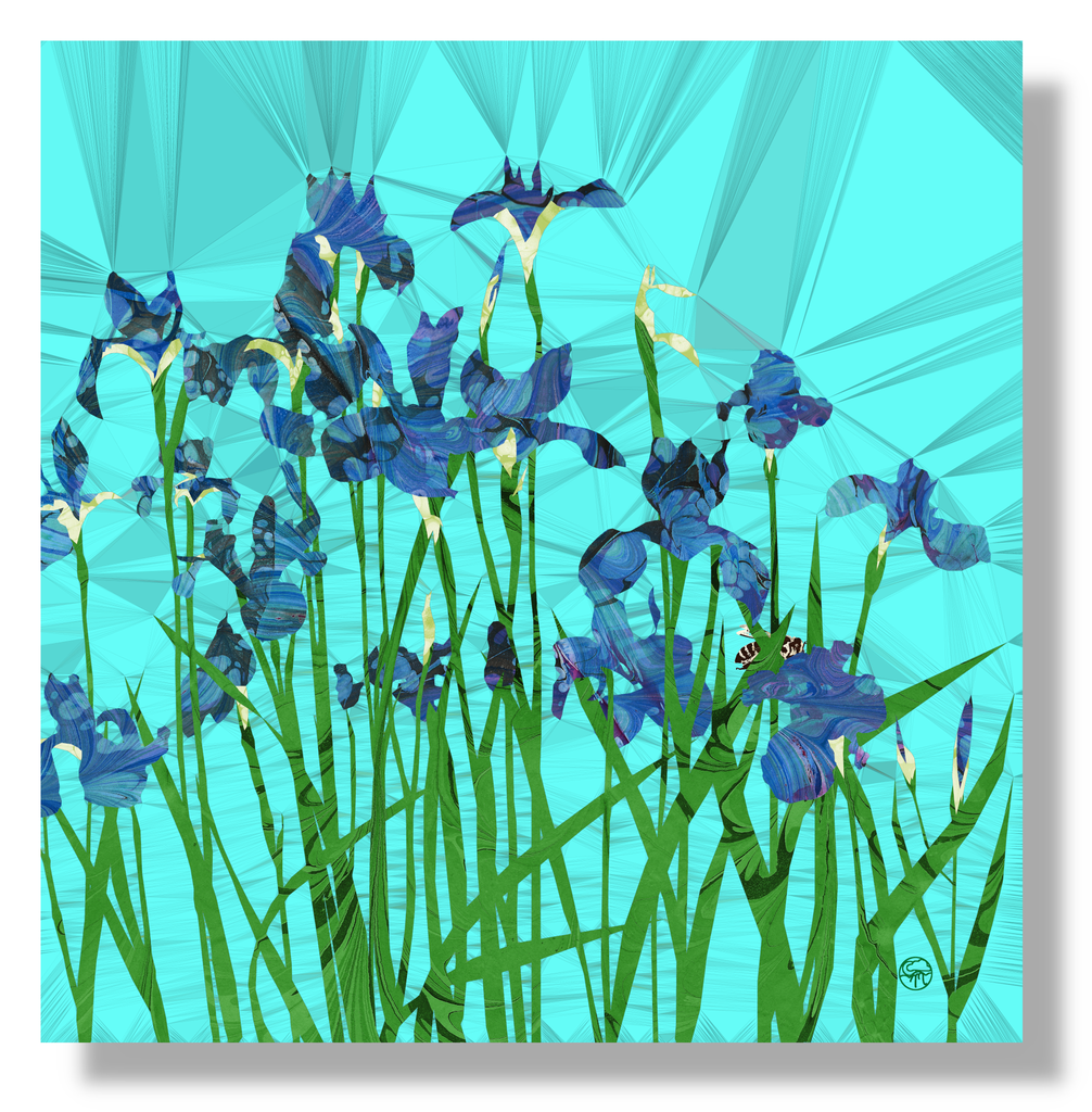 Honey Bee on the Irises